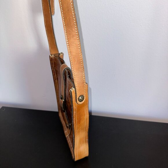 Patricia Nash Venezia Pouch Crossbody Leather Signature Map Print Riot Rust NEW - Picture 8 of 9